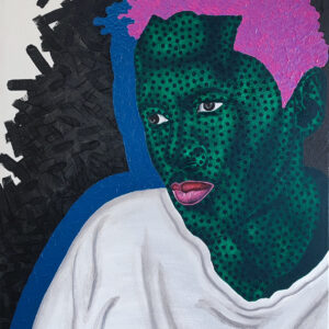Despair - 21st Century, Contemporary, Figurative, Floral, Men Love, Dotted Green, 2024