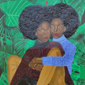 The Hands That Holds Me -21st Century, Contemporary, Figurative Portrait, Green, 2023